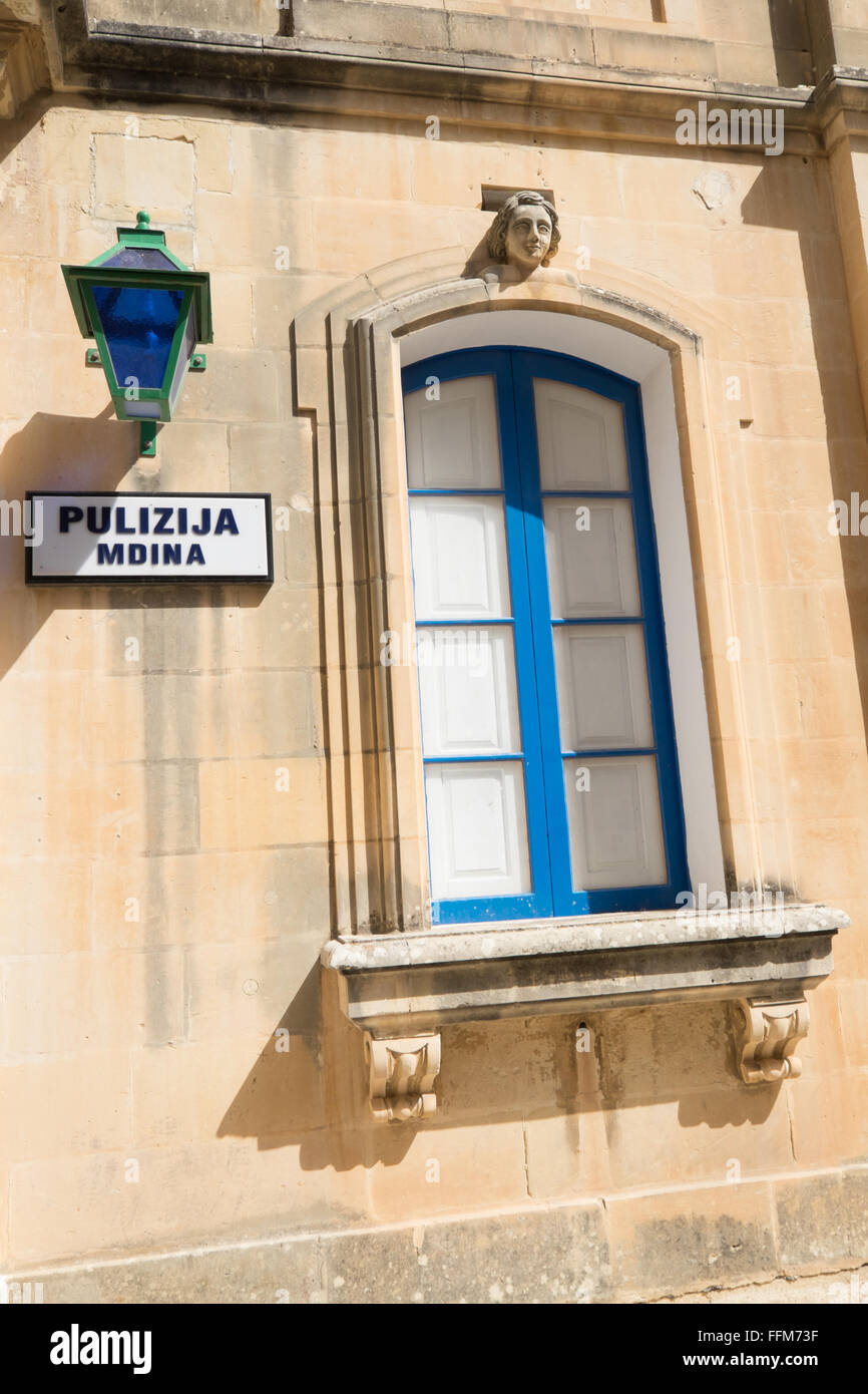 Stazione di polizia a Mdina a Malta Foto Stock