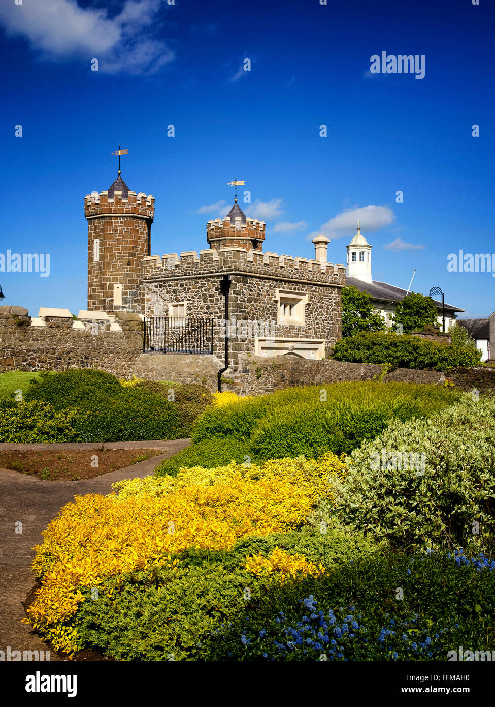 Barbican Gate città di Antrim Irlanda del Nord Foto Stock