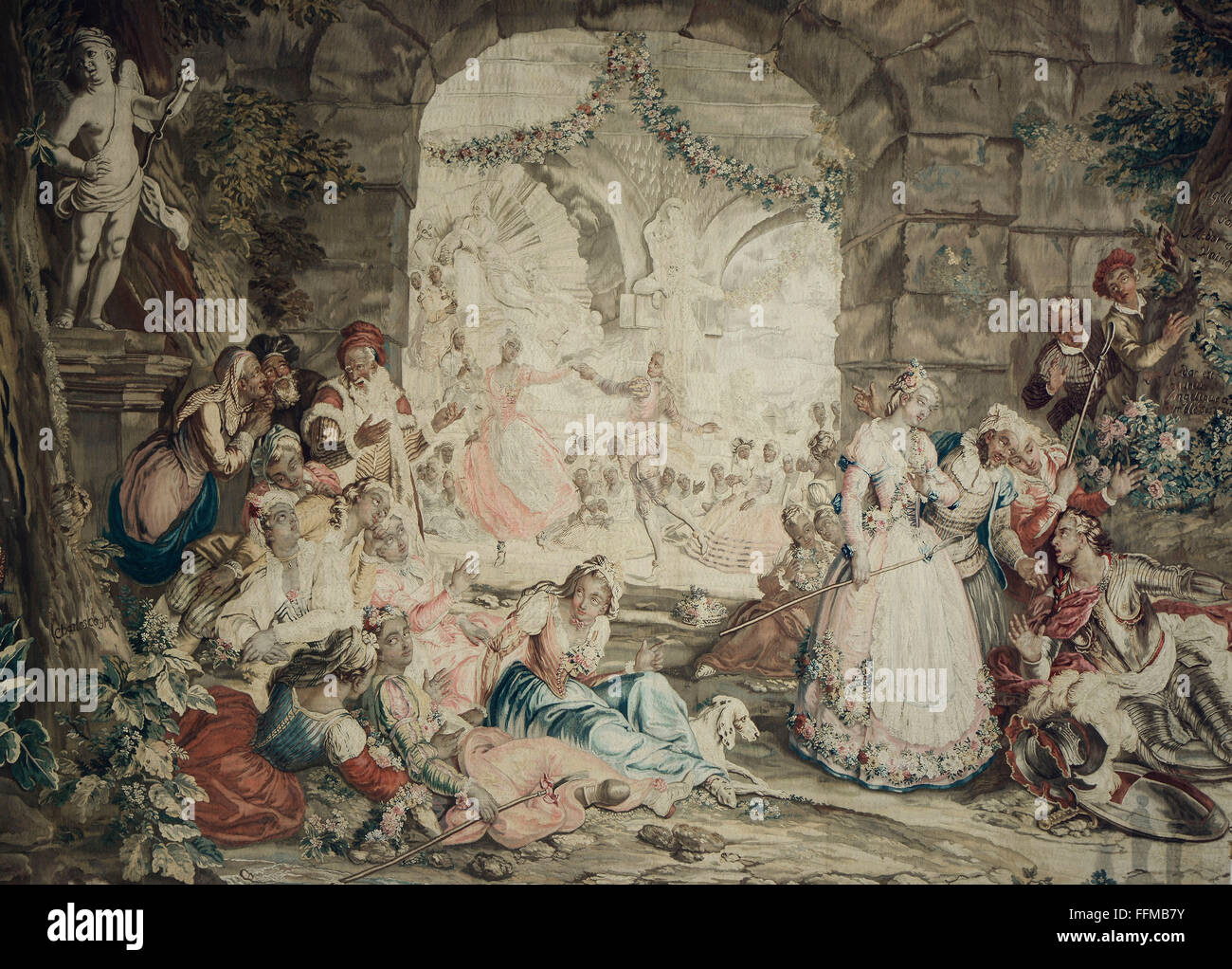 teatro / teatro, opera, 'Armide' di Jean-Baptiste Lully, matrimonio di  Armida, arazzo, dopo il disegno di