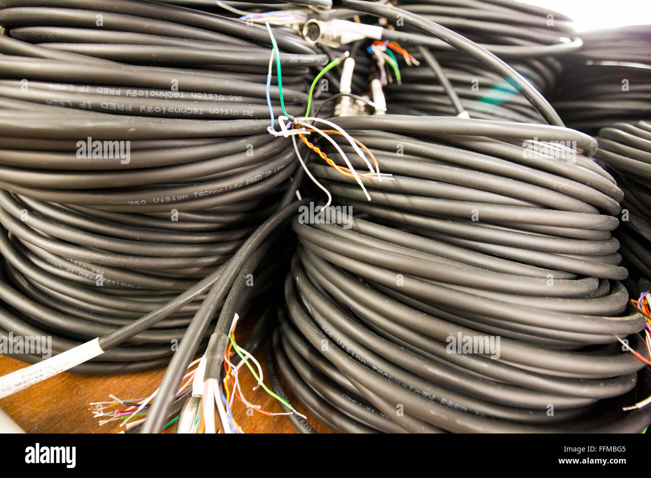 Spessore del cavo elettrico Foto Stock