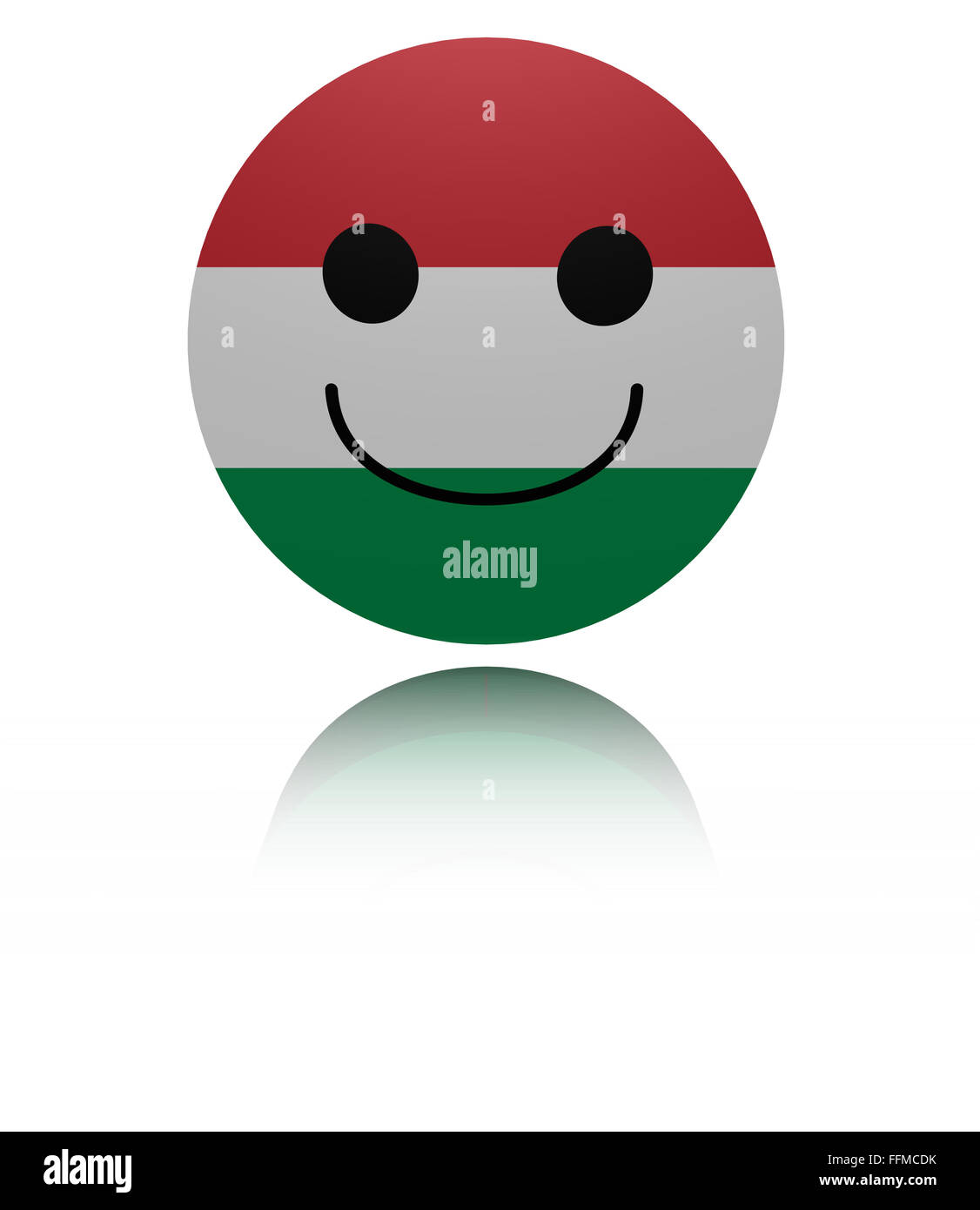 Ungheria icona felice con illustrazione di riflessione Foto Stock