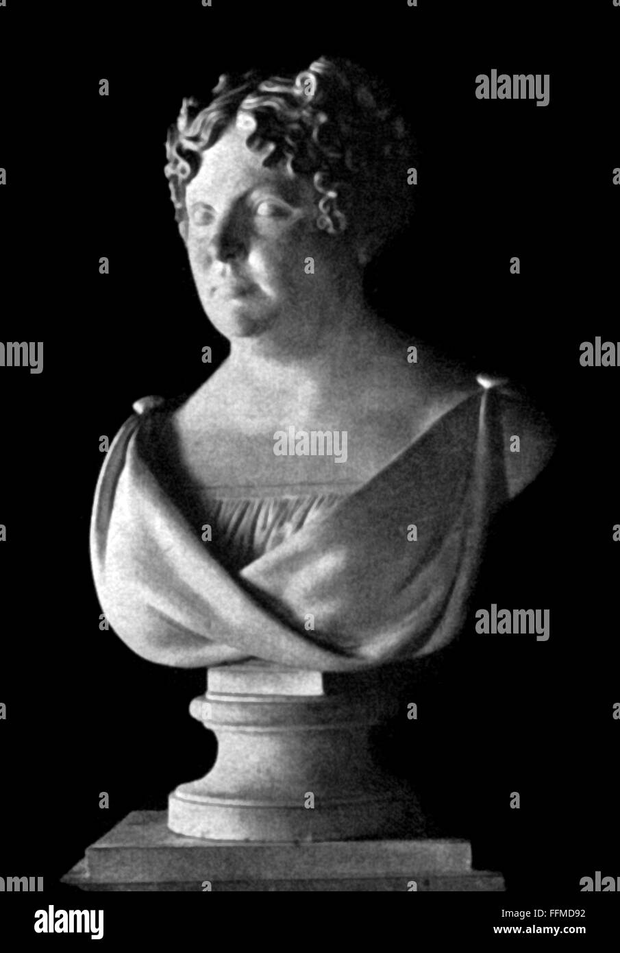 Goethe, Christiane von, 1.6.1765 - 6.6.1816, moglie di Johann Wolfgang von Goethe, ritratto, busto di Karl Gottlob Weisser, 1812, Foto Stock