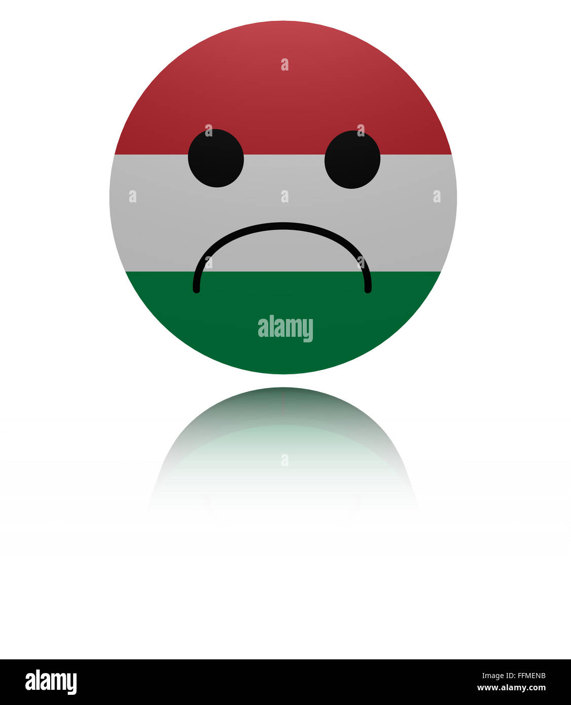 Ungheria icona triste con illustrazione di riflessione Foto Stock
