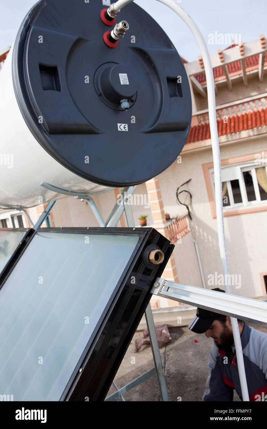 Riscaldatore solare Foto Stock