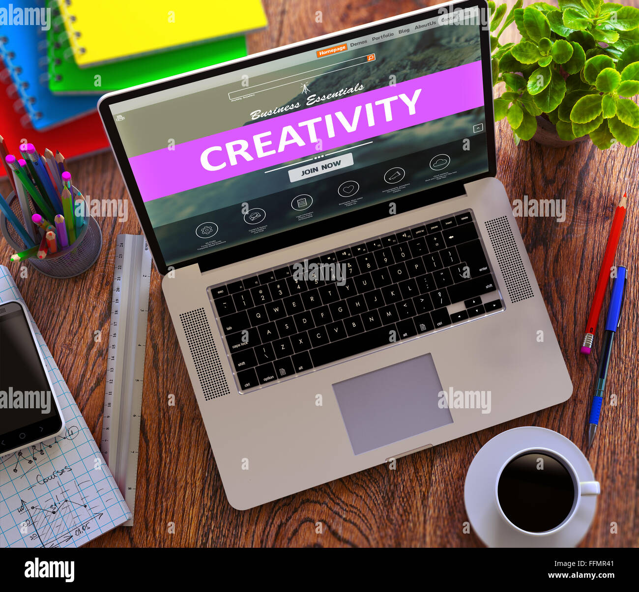 La creatività. Online il concetto di lavoro. Foto Stock