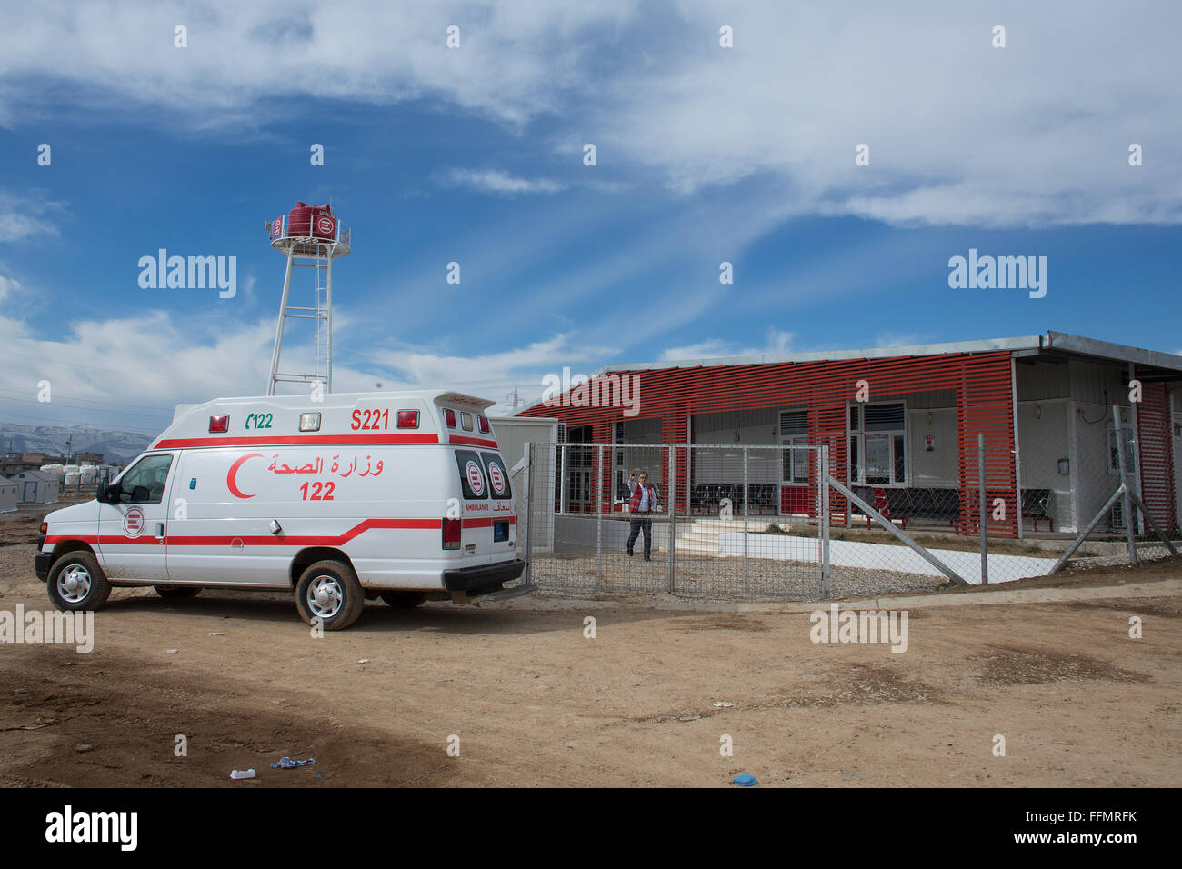 Ospedale di emergenza in un campo di rifugiati in Iraq settentrionale Foto Stock