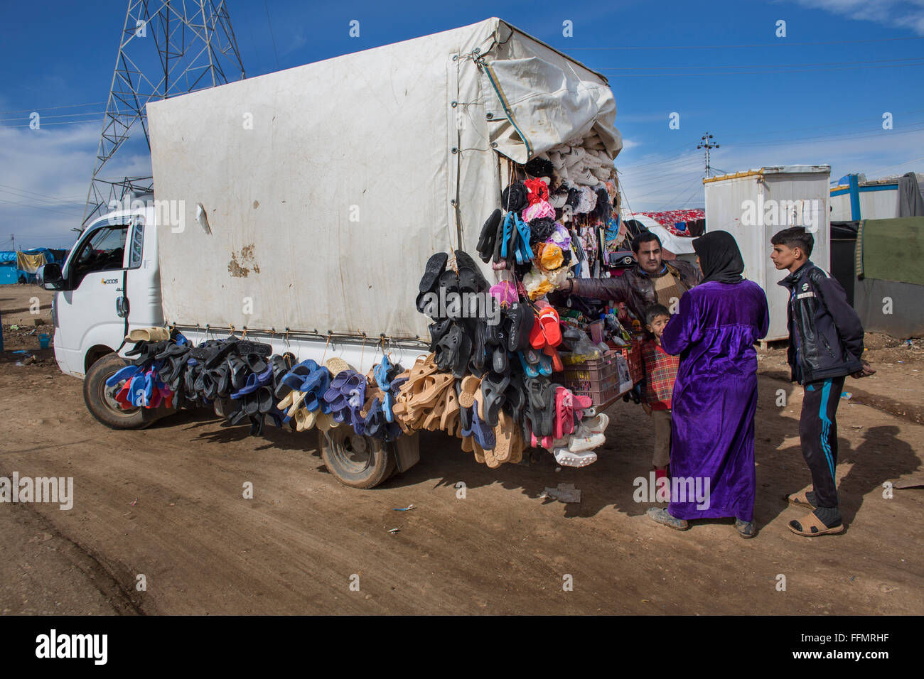 Small business in un campo di rifugiati in Iraq settentrionale Foto Stock