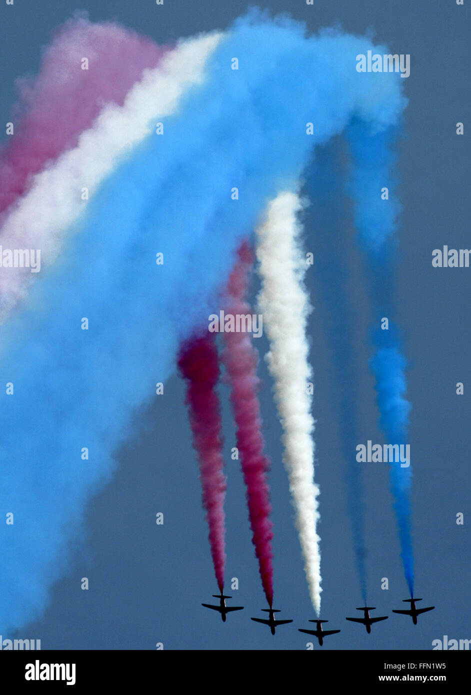 Le frecce rosse, ufficialmente conosciuta come la Royal Air Force Aerobatic Team, è il display acrobazia team della Royal Air Force ba Foto Stock