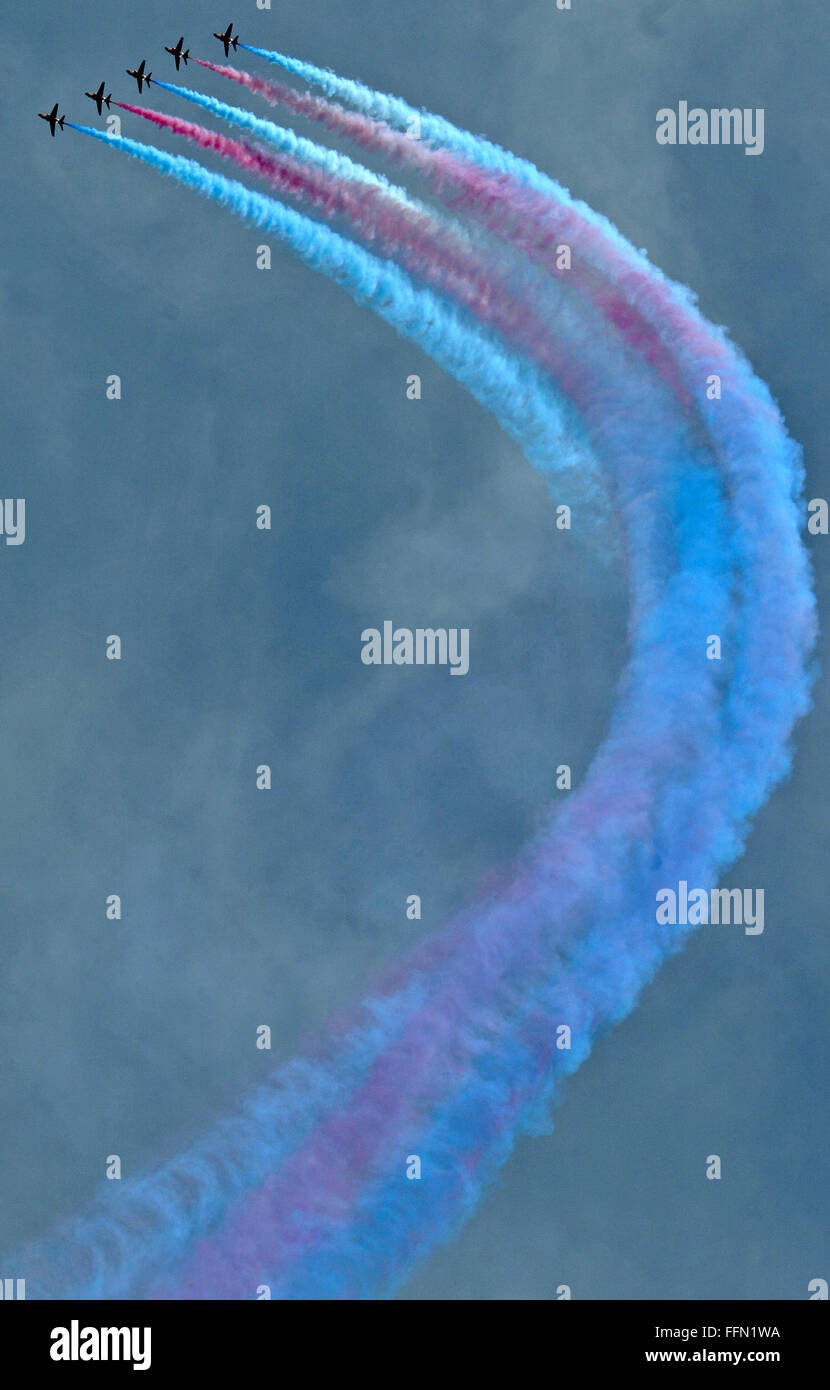 Le frecce rosse, ufficialmente conosciuta come la Royal Air Force Aerobatic Team, è il display acrobazia team della Royal Air Force ba Foto Stock