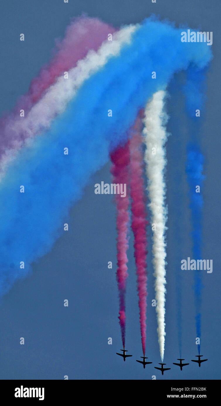 Le frecce rosse, ufficialmente conosciuta come la Royal Air Force Aerobatic Team, è il display acrobazia team della Royal Air Force ba Foto Stock