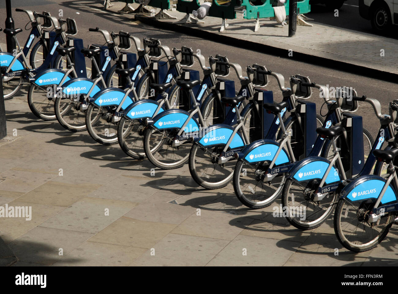 Boris biciclette a noleggio in Londra. Foto Stock