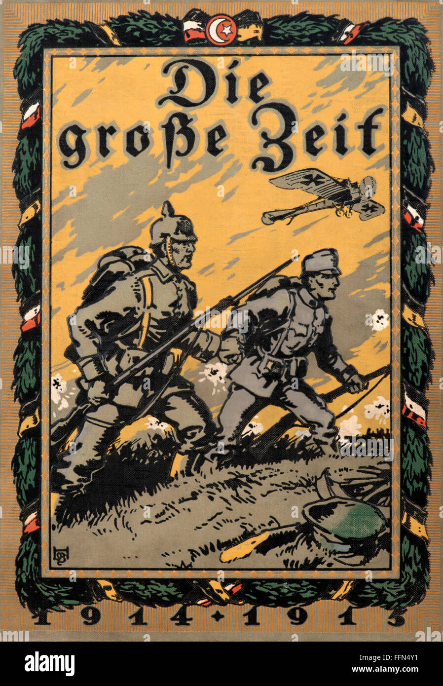 Prima guerra mondiale / WWI,libro patriottico sull'inizio della prima guerra mondiale,la Grande Dinastia 1914,1915,storia militare illustrata,casa editrice Ullstein & Co,Berlino e Vienna,1915,titolo,titoli,copertine,letteratura,illustrazione del titolo,copertina,tedesco,tedeschi,soldati austriaci che combattono insieme,coalizione di guerra,coalizioni di guerra,comrade-in-armi,patriarcato,Germania-1914-1918-armi,Hungary-hungen-hungen-hungen-hungen-hungen-hungen-hungen-hungen-hungen-hungen-hungen-hungen-hungen-hungen-hungen-hungen-hungen-hungen-hungen-h Foto Stock