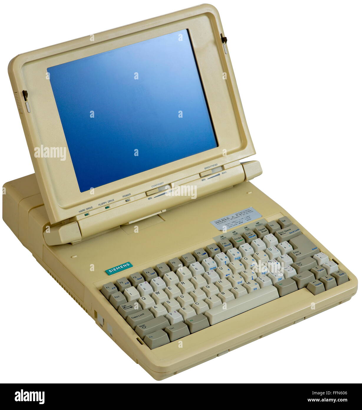 Computer / elettronica, computer, Siemens versione laptop PCD-2P, primo  computer portatile con display LCD, schermo diagonale 26 centimetri,  monocromatico, unità floppy disk integrata da 3.5 pollici, unità floppy,  unità disco rigido da