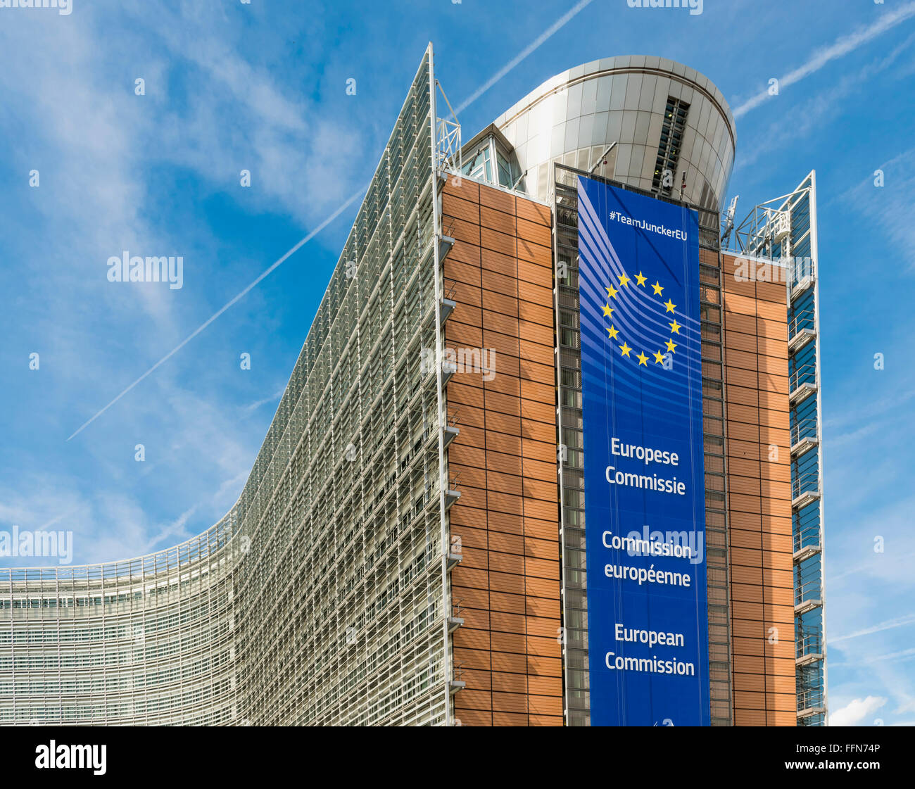 Sede centrale della Commissione europea, edificio Berlaymont, parte del Parlamento europeo di Bruxelles, Belgio, Europa Foto Stock