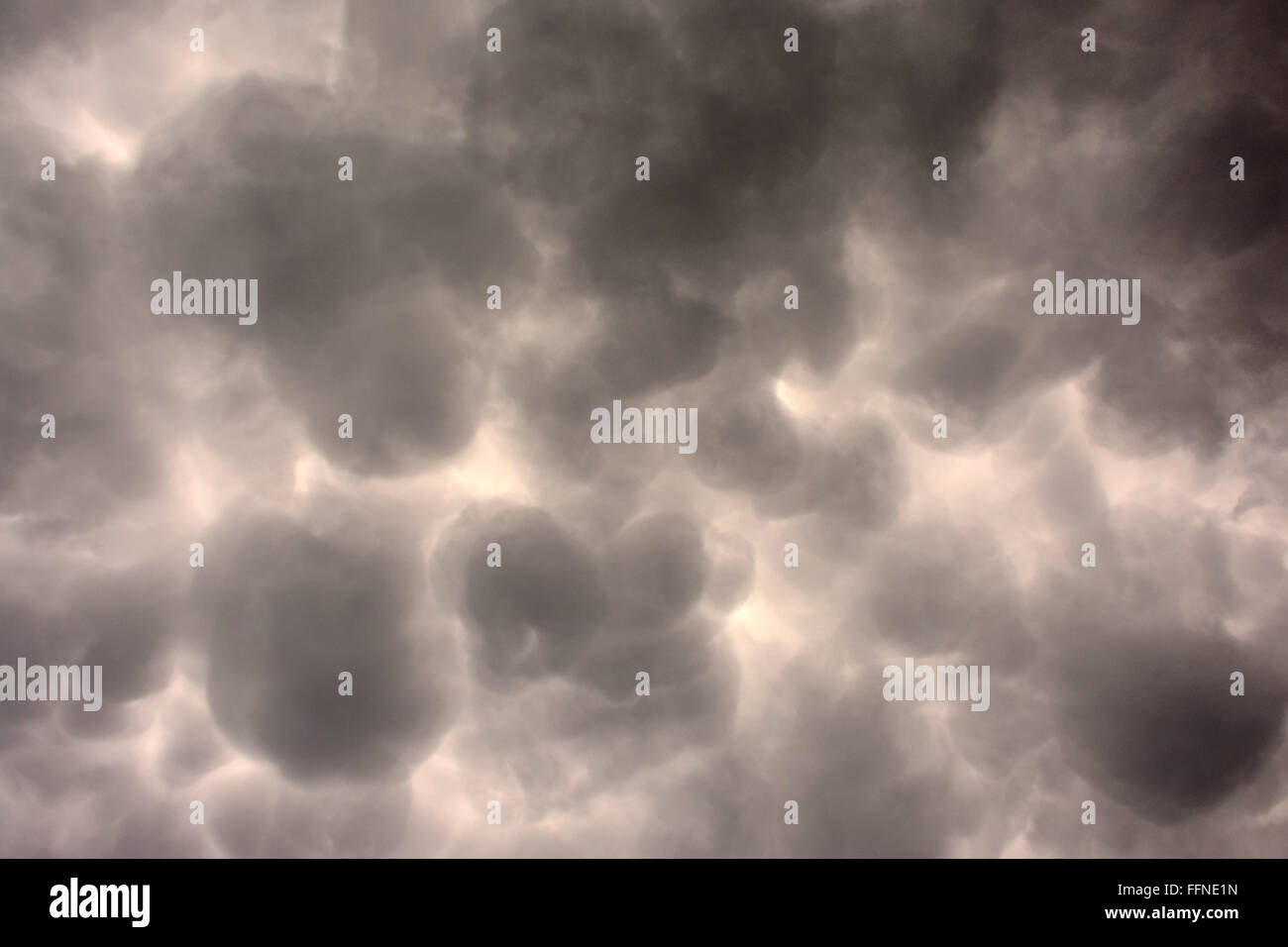 A forma di bolla nuvole, Mammatocumulus Foto Stock