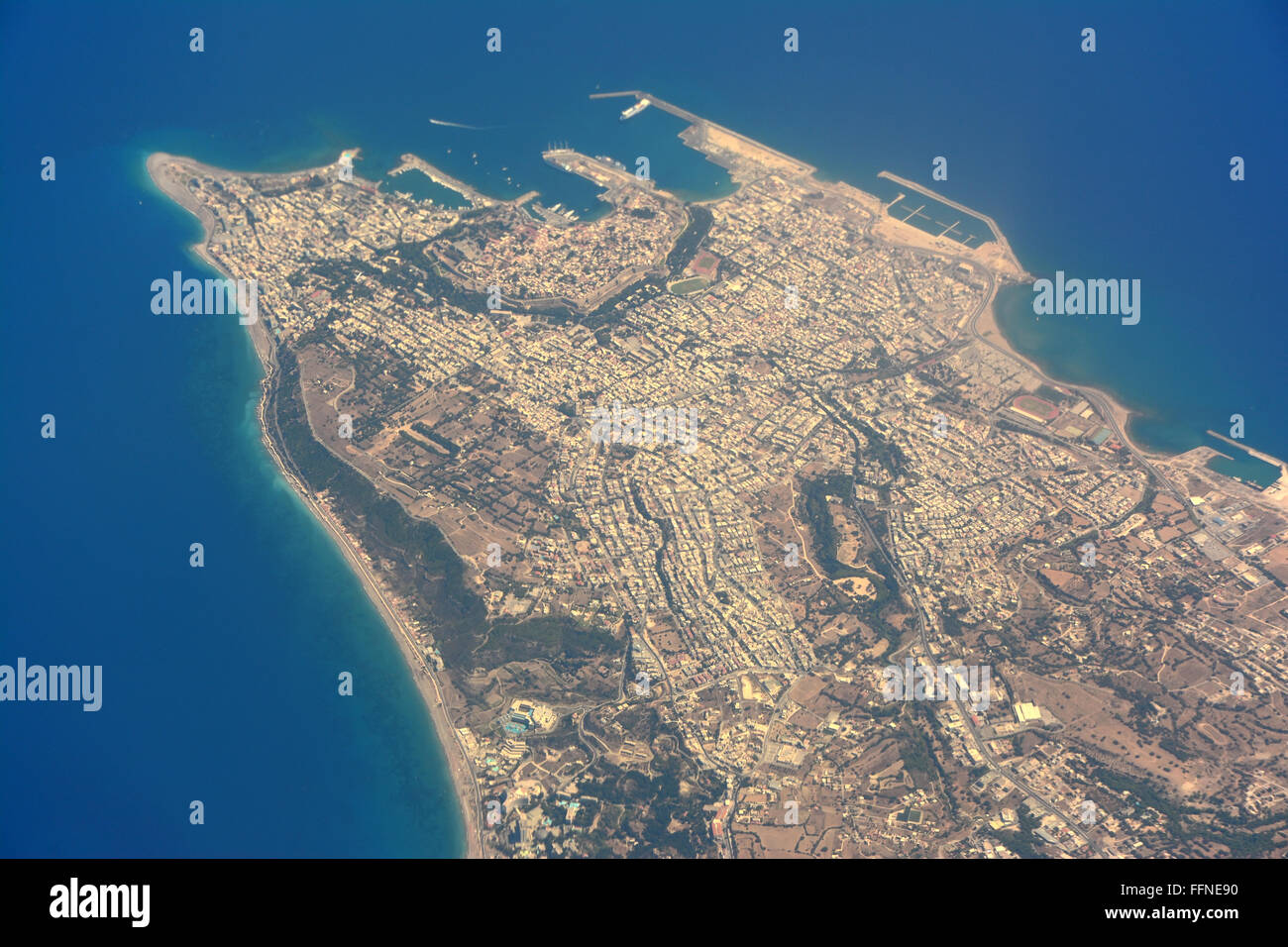 Rodi, isola greca, vista aerea Foto Stock