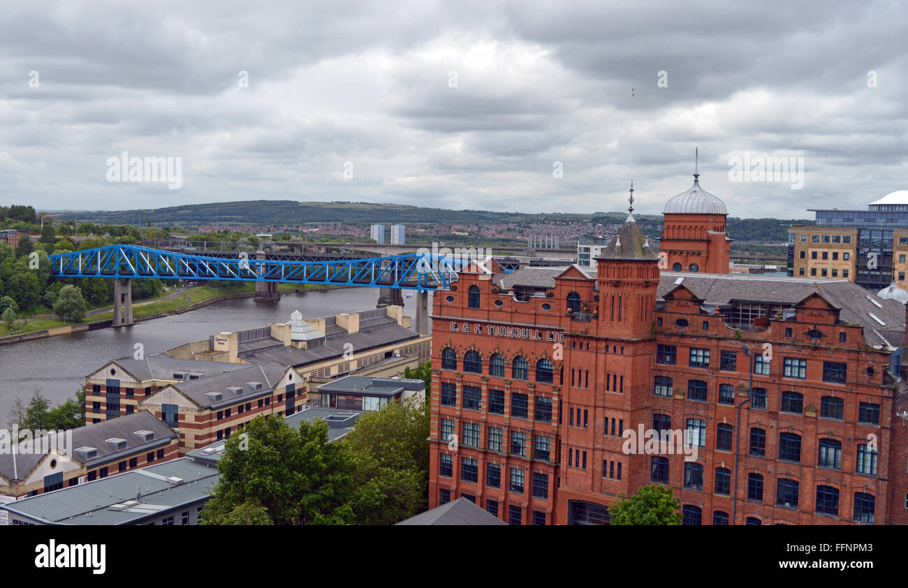 Viste di Newcastle upon Tyne Bridge/stazione Foto Stock
