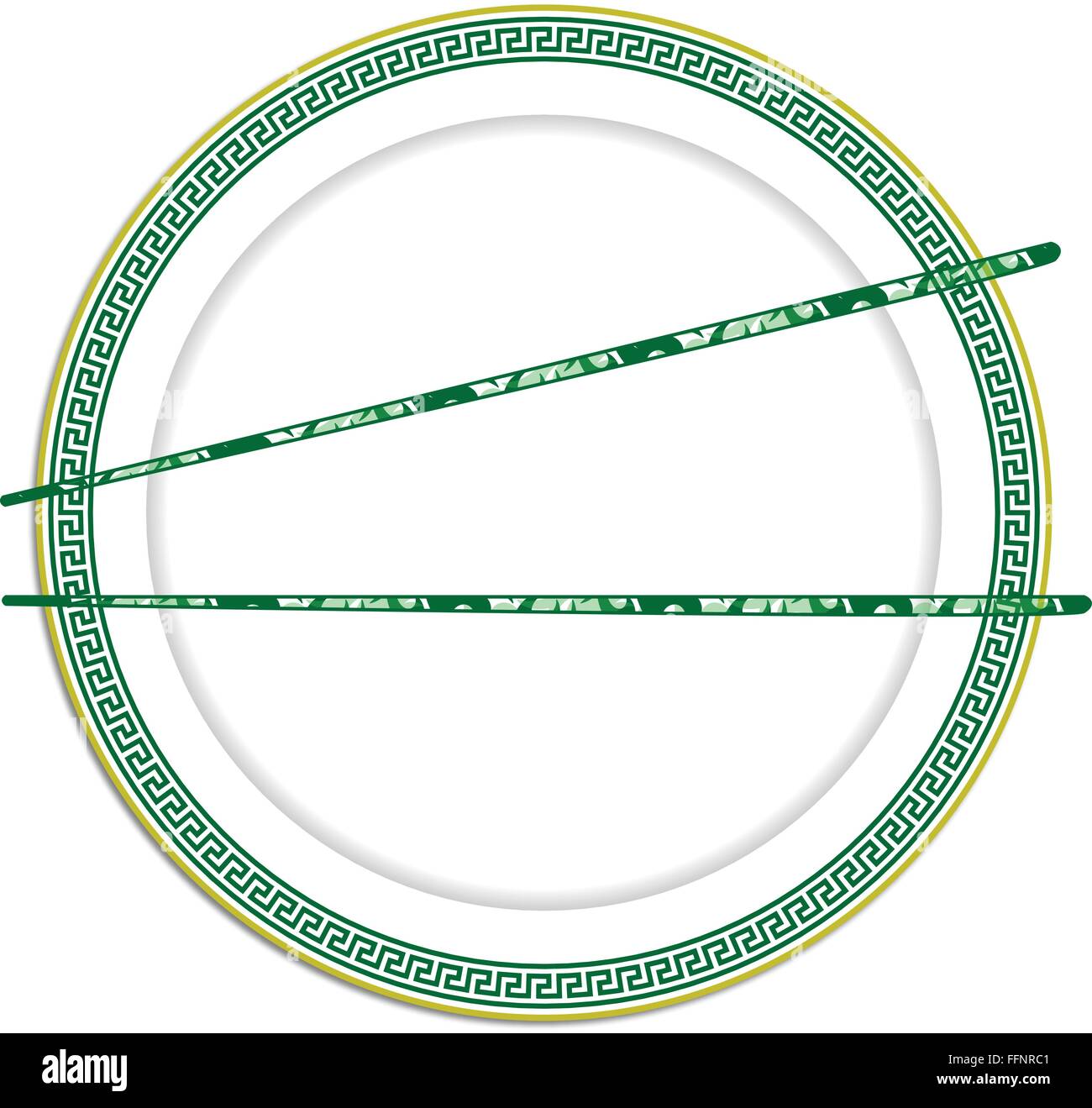 Baguette e design orientale piastra Illustrazione Vettoriale