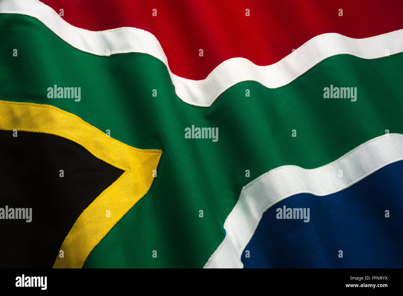 SOUTH AFRICAN bandiera realizzata in cotone cucito BUNTING Foto Stock