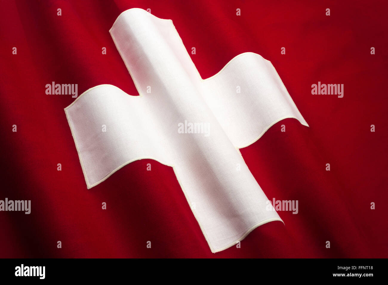 Bandiera svizzera fatta di cotone cucita BUNTING Foto Stock