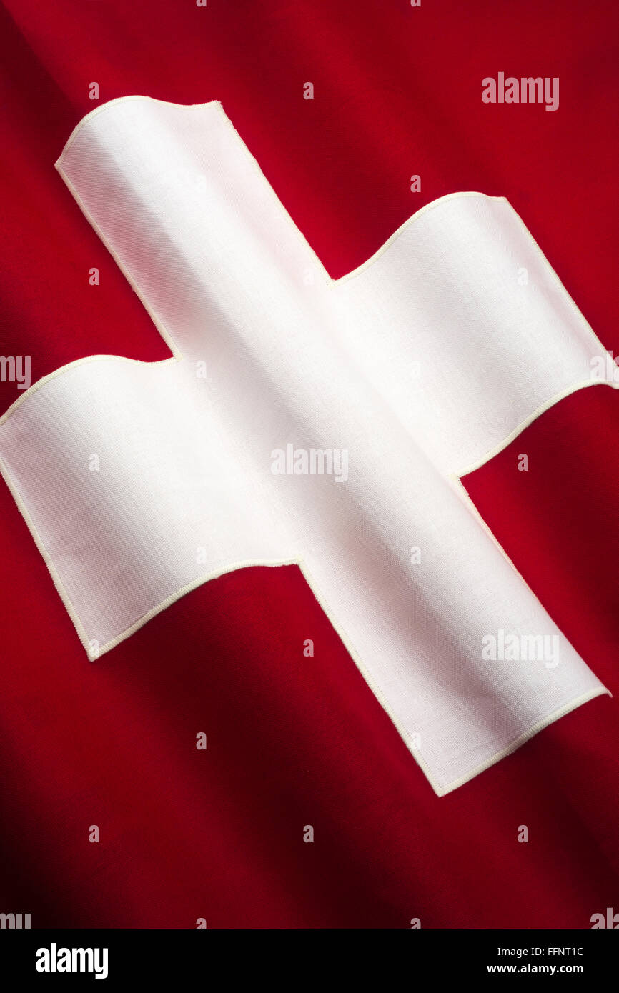 Bandiera svizzera fatta di cotone cucita BUNTING Foto Stock
