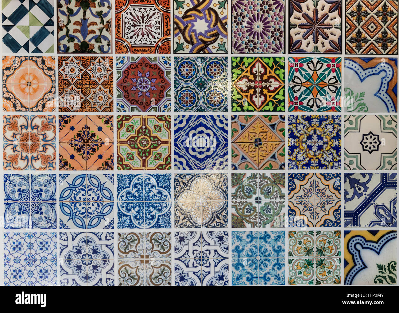 Le piastrelle di ceramica da modelli di Lisbona, Portogallo. Foto Stock