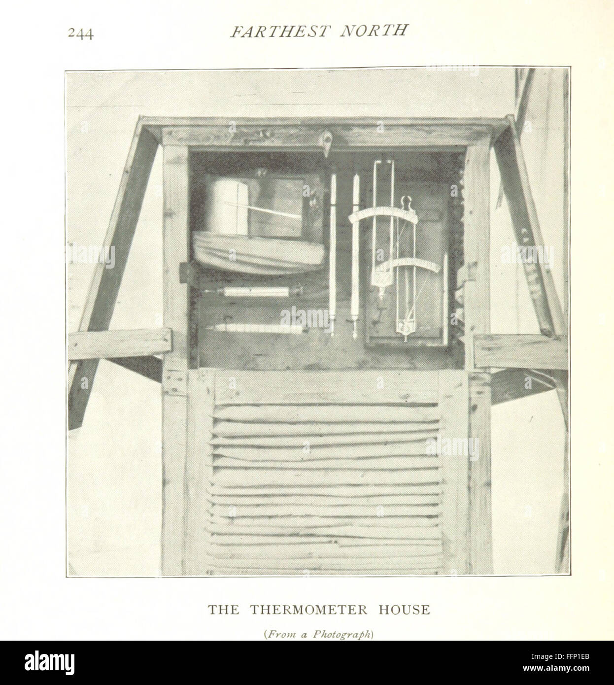 80 del 'più lontano a Nord. Essendo il record di un viaggio di esplorazione della nave "Fram", 1893-96, e di un periodo di quindici mesi' sleig Foto Stock