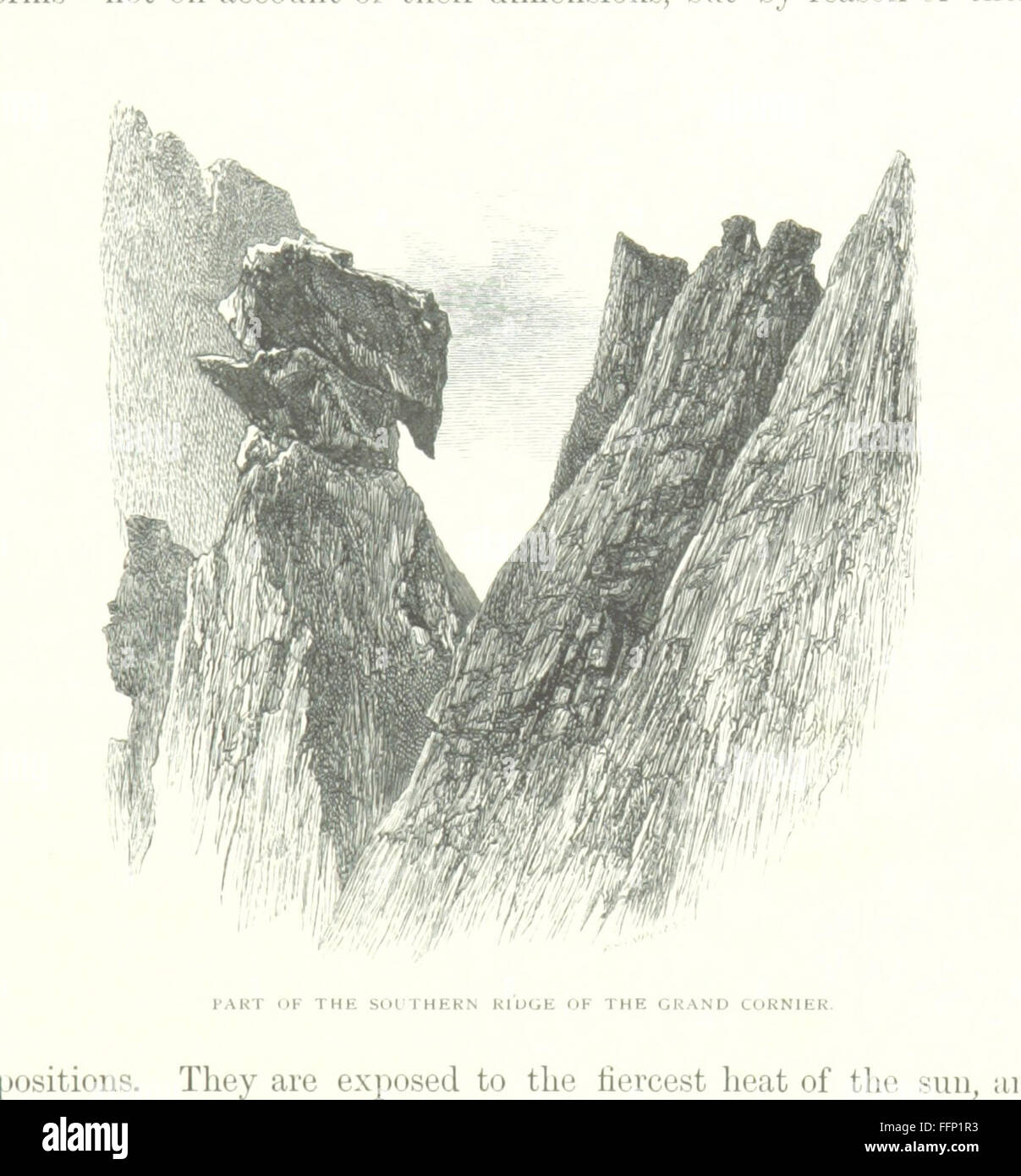 Questo libro descrive in dettaglio le esperienze di alpinismo dell'autore nelle Alpi tra il 1860 e il 1869. Include mappe e illustrazioni che forniscono una registrazione visiva delle salite e delle sfide affrontate durante queste prime spedizioni alpine. Foto Stock