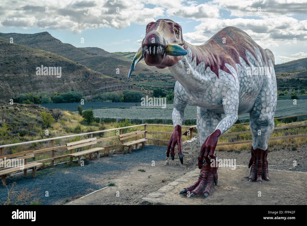 Dinosauro Baryonyx, Igea, La Rioja, Spagna, Europa Foto Stock