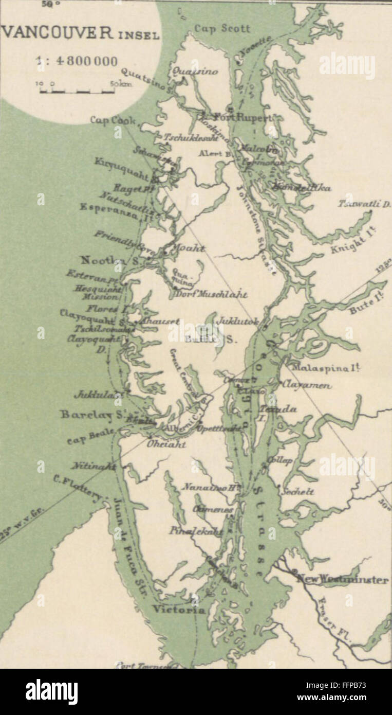 Il viaggio del capitano Jacobsen del 1881-1883 verso la costa nordoccidentale d'America si è concentrato su collezioni etnologiche e ricerche. Questo libro d'epoca racconta le sue osservazioni, le interazioni con le popolazioni indigene e la collezione di manufatti per scopi scientifici durante la sua spedizione. Foto Stock