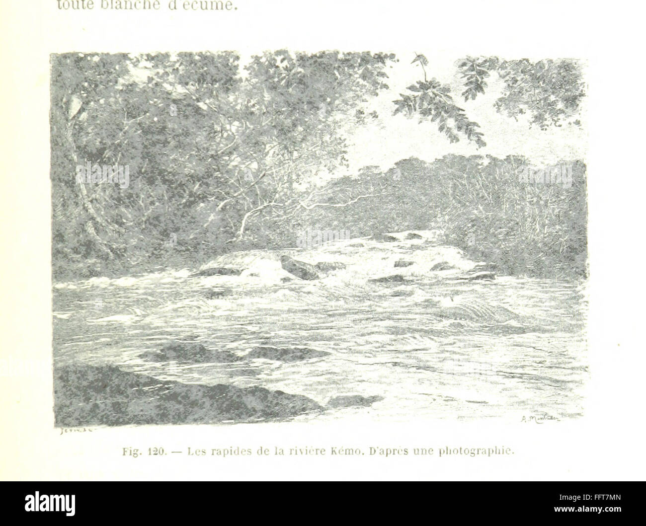 "La Route du Tchad" esplora il viaggio da Loango a Chari, fornendo una narrazione dettagliata del terreno, della cultura e della storia della regione, arricchita da illustrazioni che evidenziano significativi aspetti geografici e culturali del Ciad e dell'Africa centrale. Foto Stock