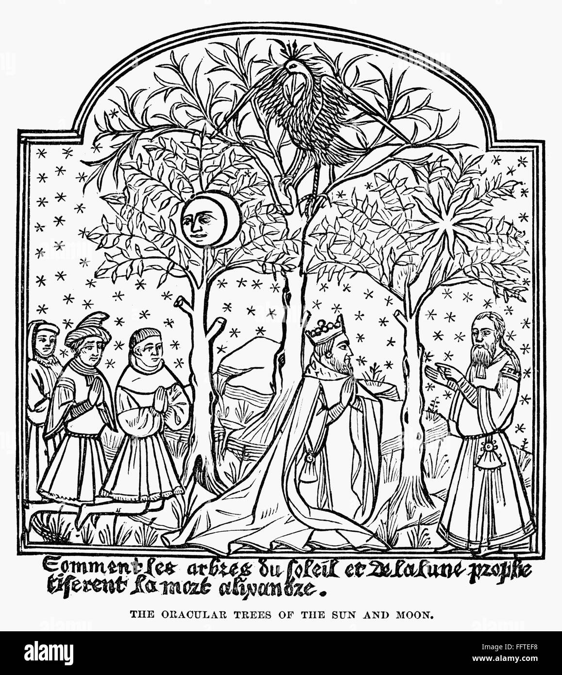 Alberi del sole e della luna. /Nil alberi oracolare della luna e del sole che si trovano in