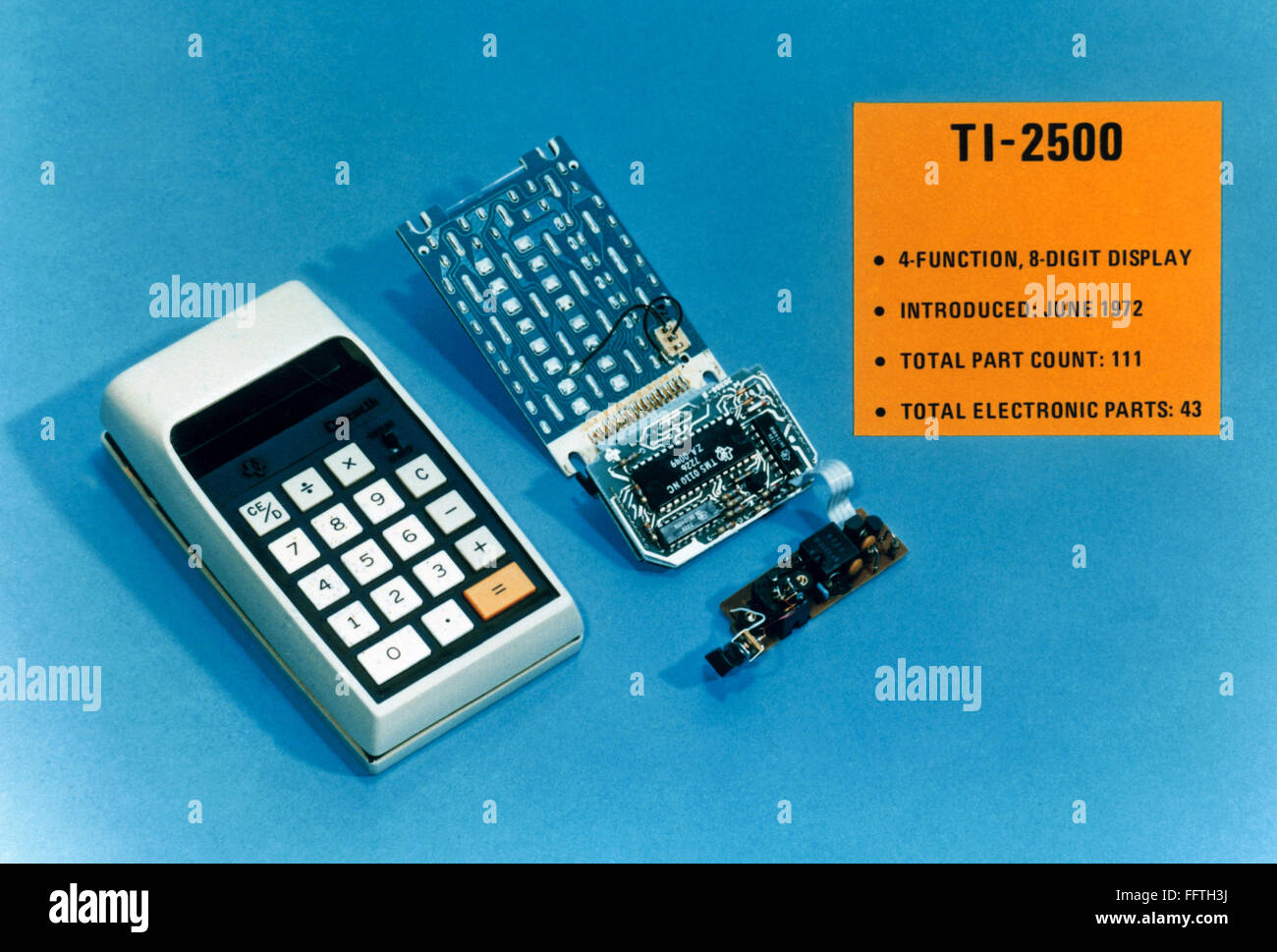 Calcolatrice, 1972. /Nl Texas Instruments Ti-2500 calcolatrice, introdotto nel 1972. Foto Stock