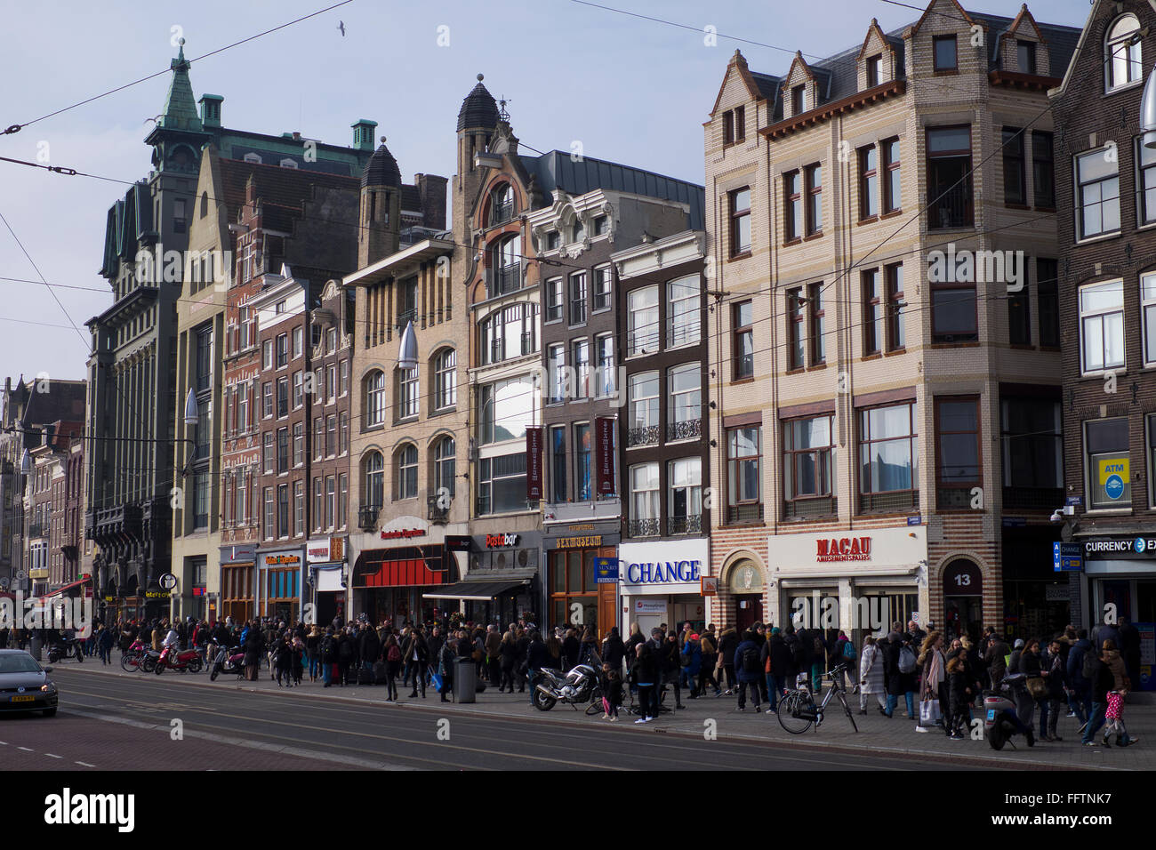 Inverno nel centro di Amsterdam, Paesi Bassi Foto Stock