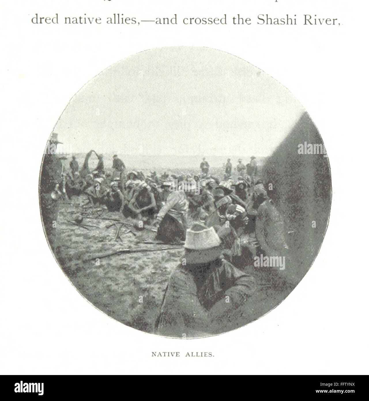 'With Wilson in Matabeleland' offre un resoconto dettagliato dello sport e della guerra in Zambesia, concentrandosi sulla guerra Matabele. Il libro include illustrazioni e una mappa, fornendo un resoconto visivo e storico della regione durante il periodo coloniale, catturando sia gli impegni militari che le esperienze sportive. Foto Stock