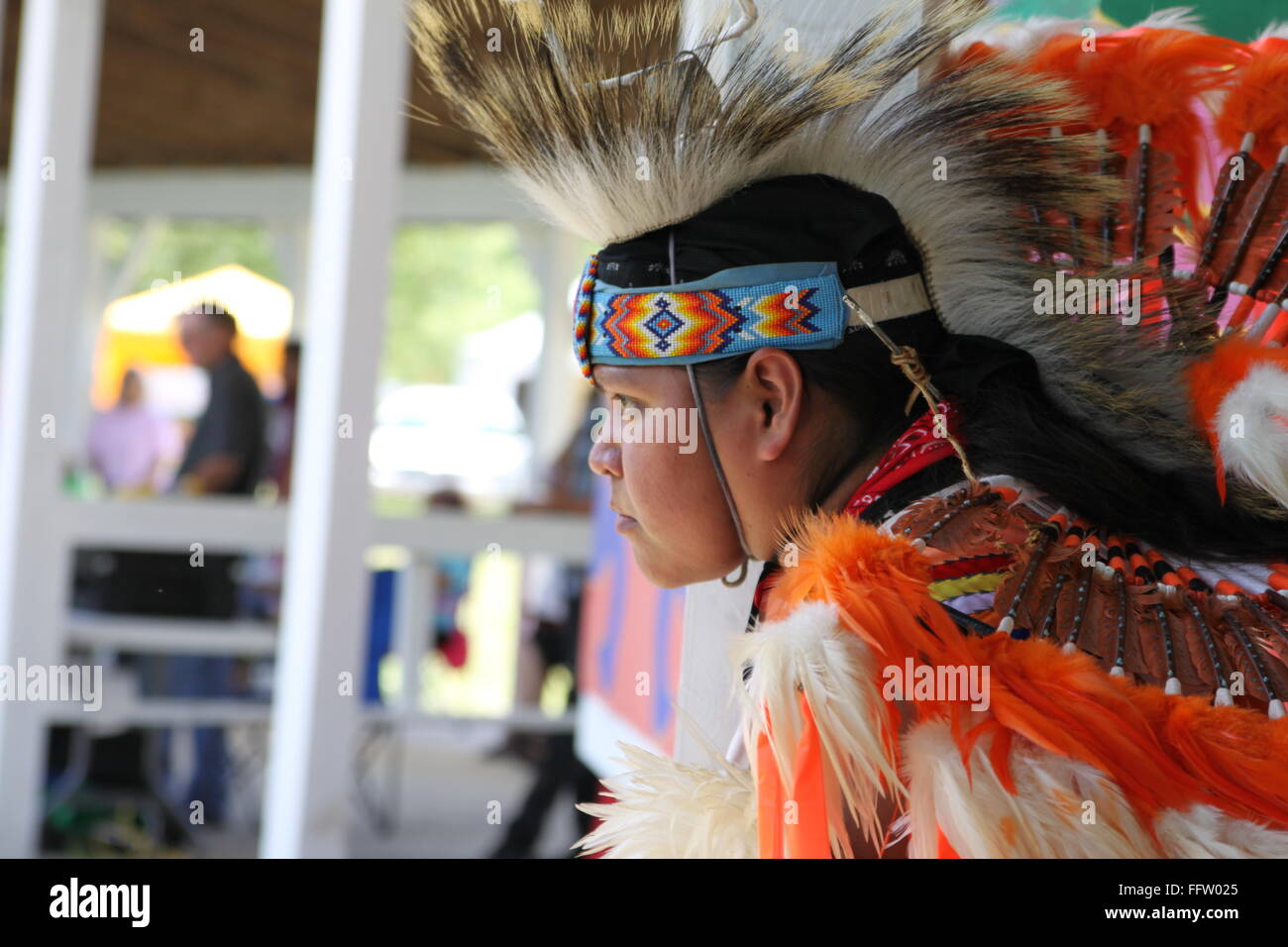 Meskwaki tradizionale(Fox) Pow Wow, festival dei Nativi Americani danze - 11/08/2011 - Stati Uniti / Iowa - Il Grand Entr Foto Stock