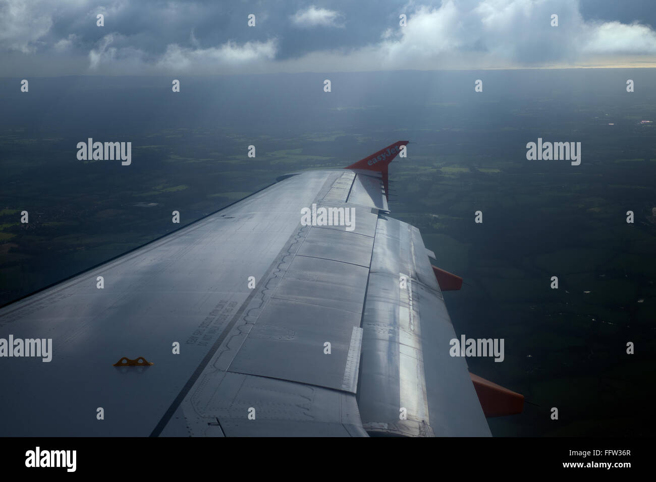 Easyjet aereo in volo sopra i Paesi Bassi Foto Stock