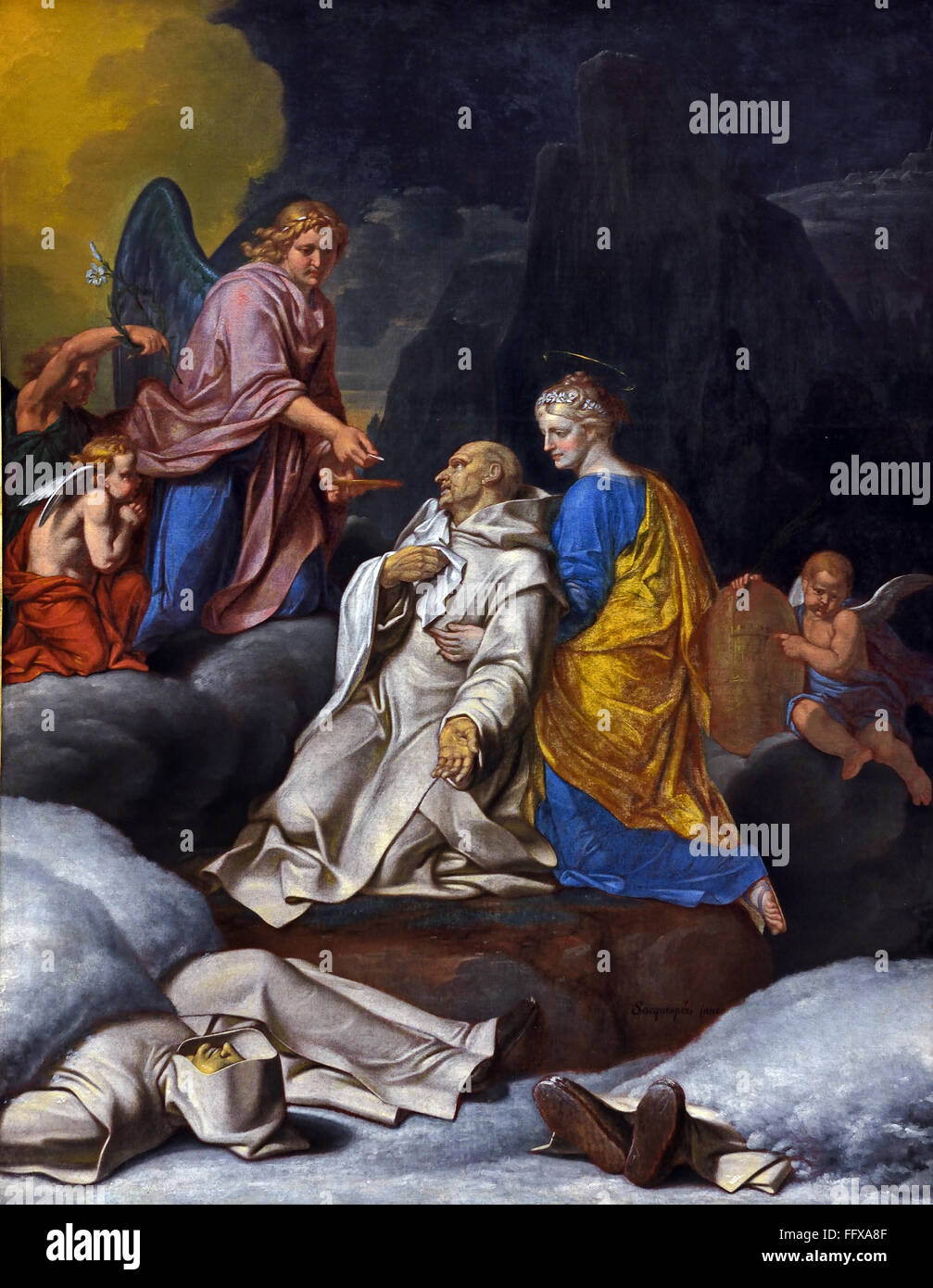 Le Christ ressuscité apparaissant à Saint Pierre - il Cristo Risorto che appare a San Pietro 1667 Adrien Sacquespée 1629-1688 Francia - Francese Foto Stock