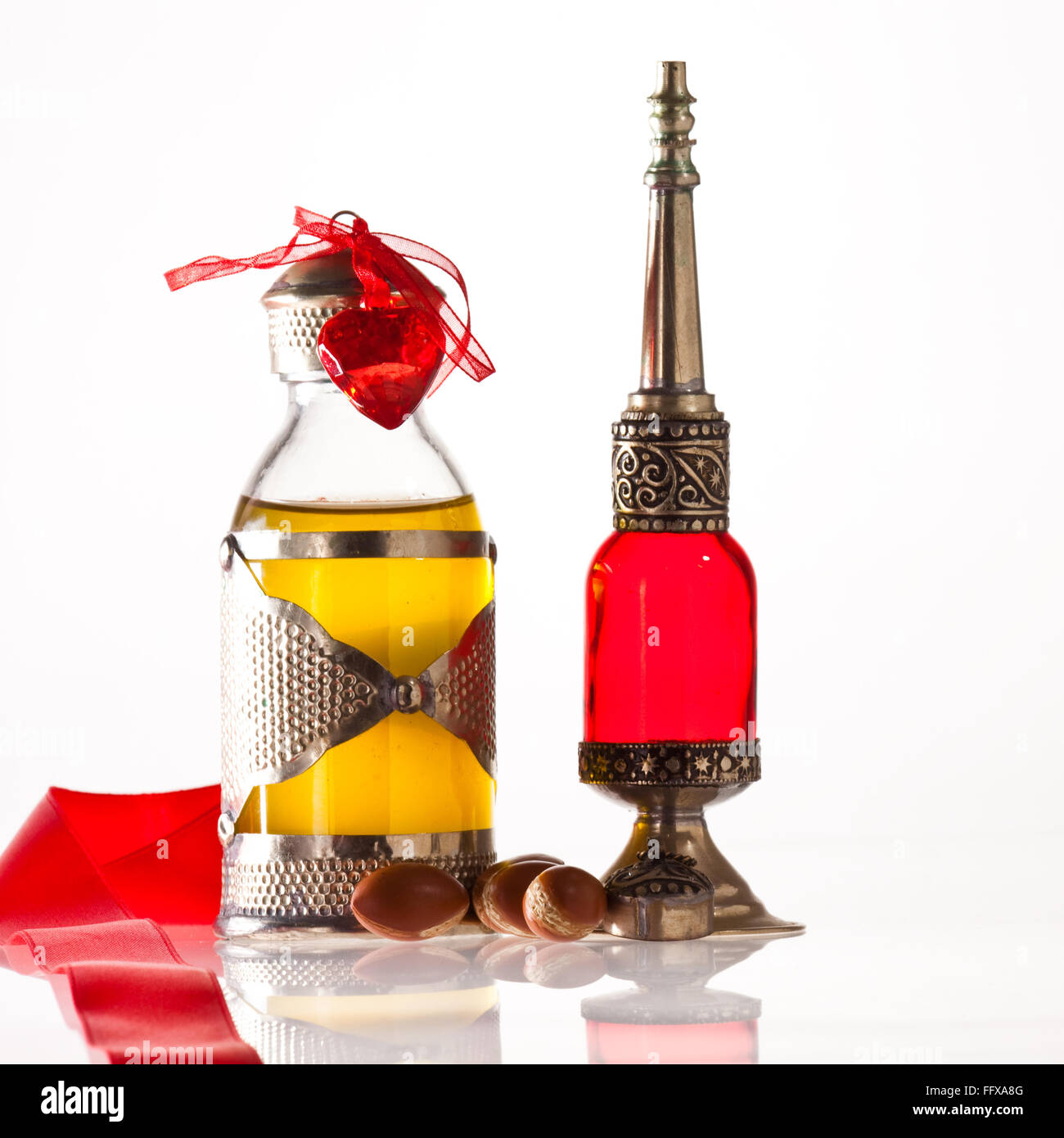 Argan e olio di Argan Foto Stock