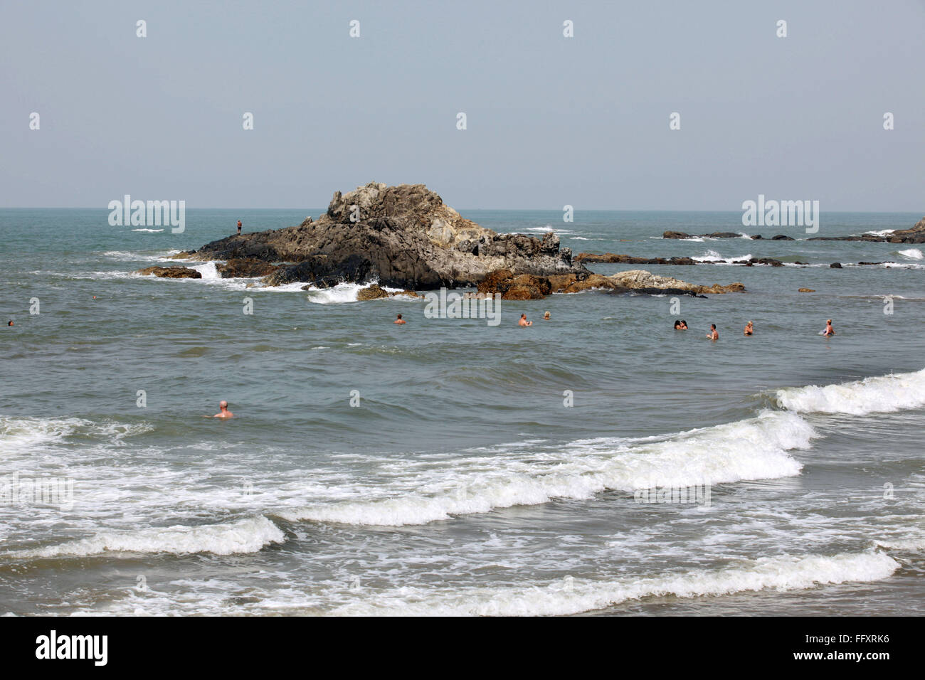 Spiaggia Ozram o poco vagator beach in Goa ; India Foto Stock