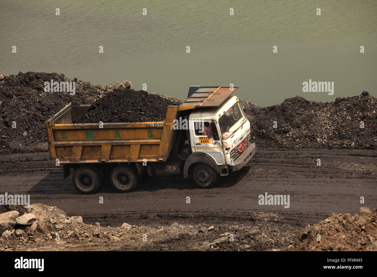 Aprire il cast delle miniere di carbone del carbone Mahanadi campi limitati a Jharsuguda Orissa India Foto Stock