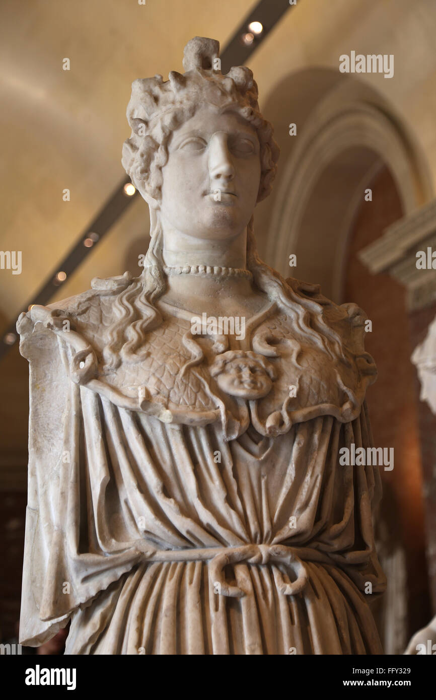 Athenas del tipo Odescalchi. Il marmo. Copia romana dal II secolo d.c. dopo il V secolo A.C. Athenea Parthenos da Fidia Foto Stock