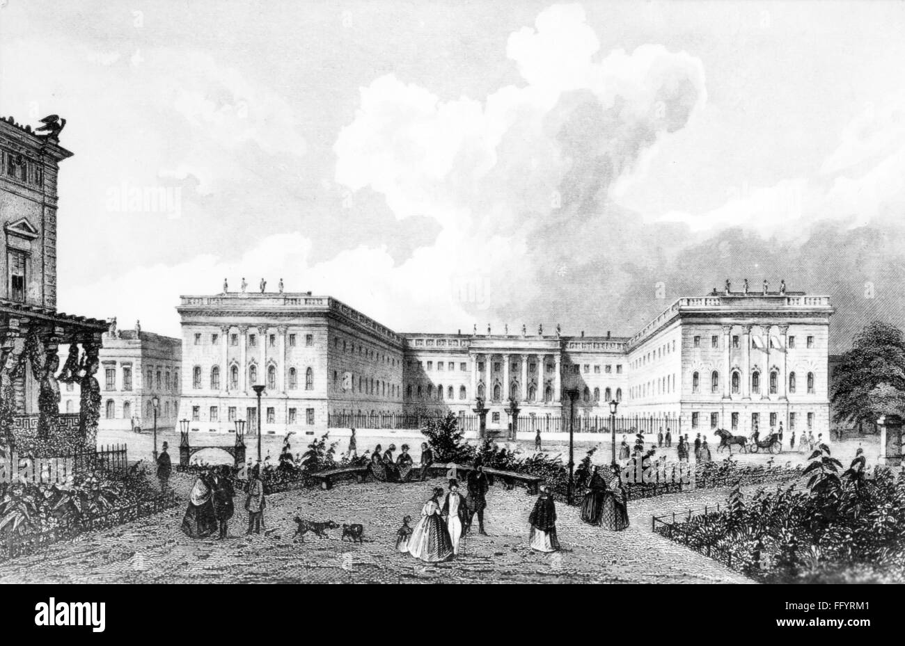 Geografia / viaggio, Germania, Berlino, edifici, Università Humboldt, vista esterna, edificio principale, incisione, 1852, diritti-aggiuntivi-clearences-non disponibile Foto Stock