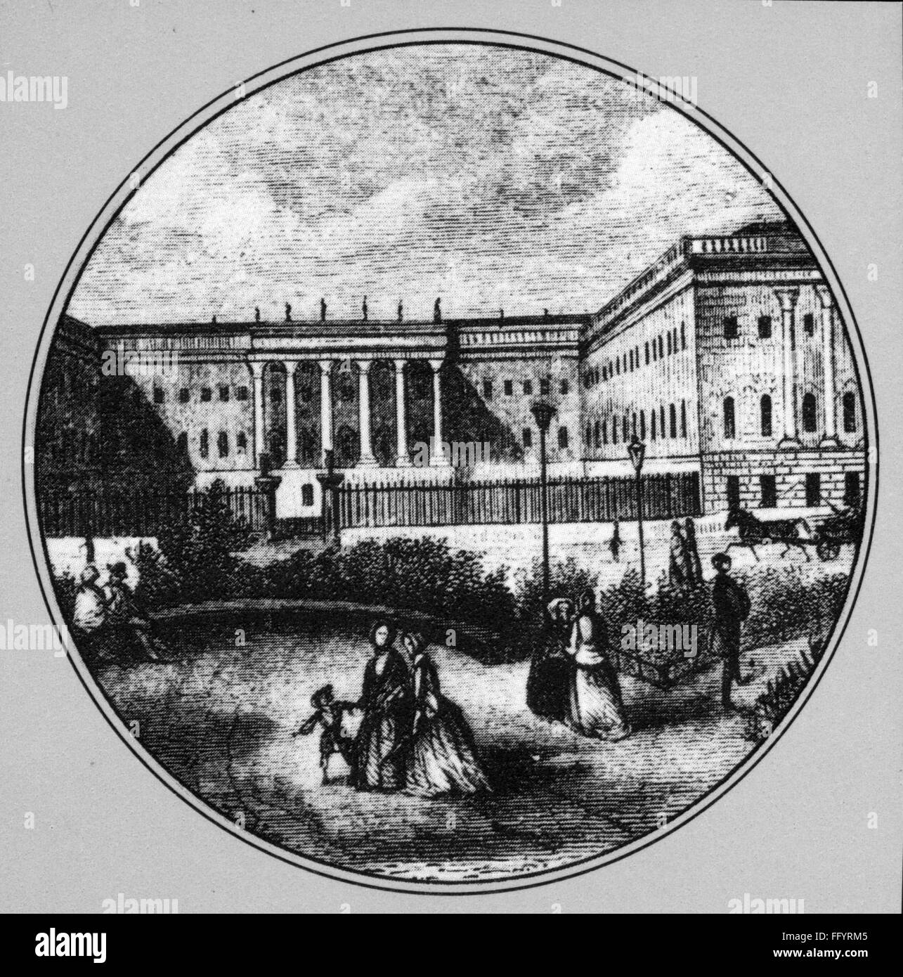 Geografia / viaggio, Germania, Berlino, edifici, Università Humboldt, vista esterna, edificio principale, incisione, circa 1840, diritti aggiuntivi-clearences-non disponibile Foto Stock