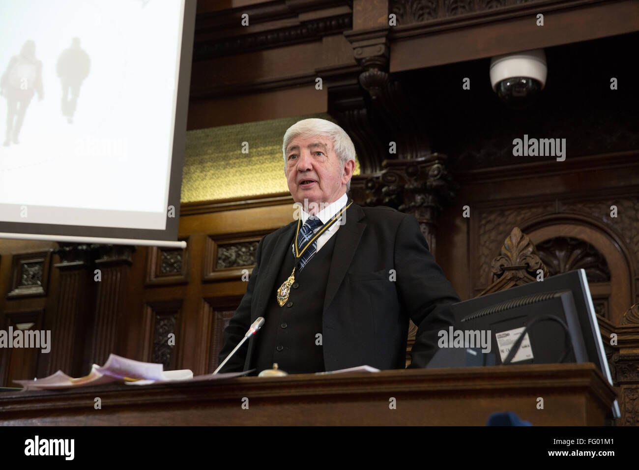 Cllr Ray Hassall, sindaco di Birmingham, raffigurato in Birmingham Council camera. Foto Stock