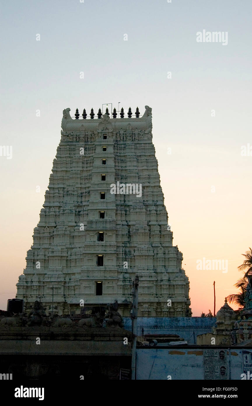 Ramanathaswamy Tempio, Rameswaram, Ramanathapuram, Tamil Nadu, India, Asia Foto Stock