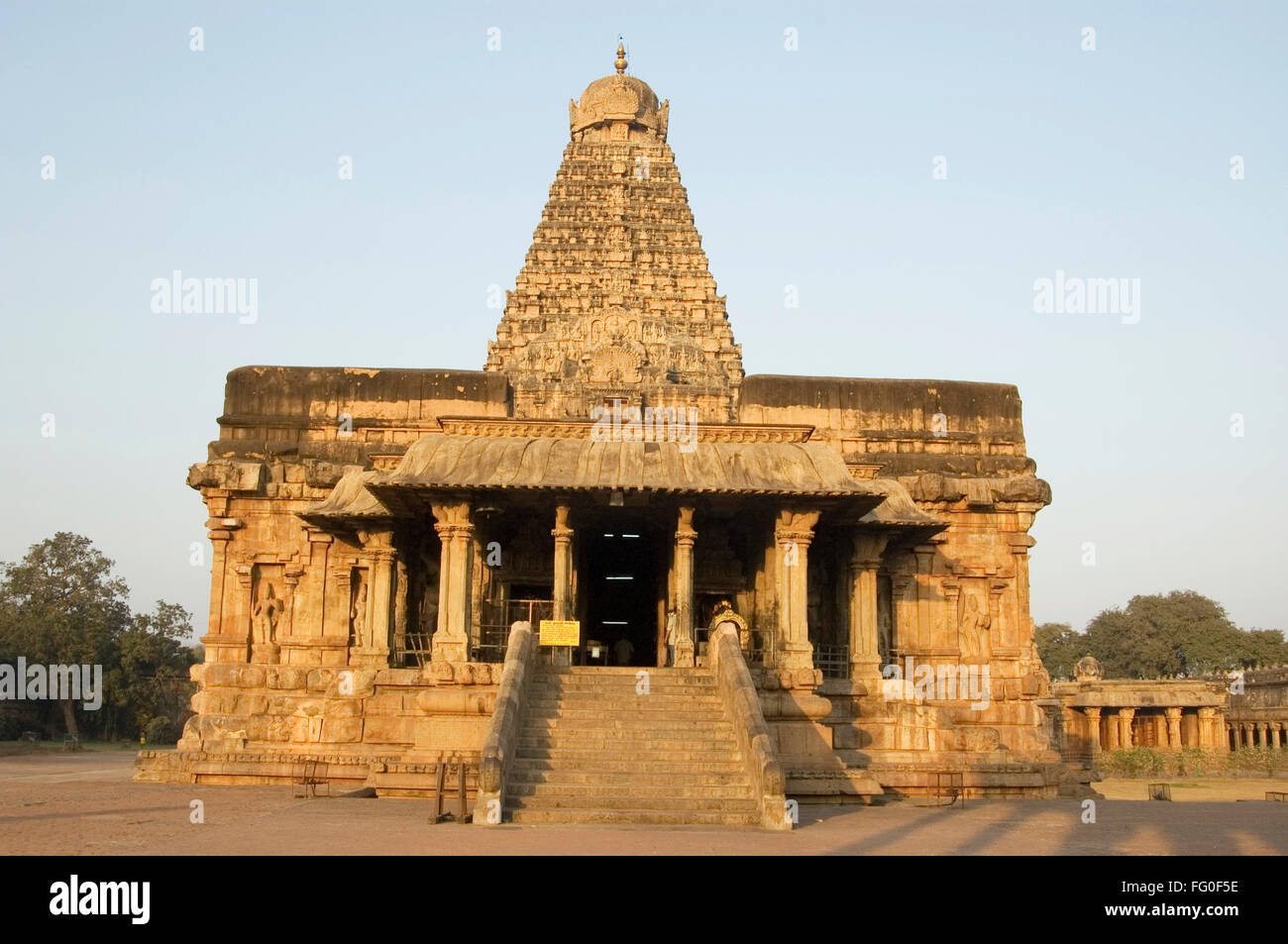 Tempio di Brihadeeswara, Tempio di Brihadisvara, Rajarajesvaram, Peruvudaiyar Kovil, Sito Patrimonio dell'Umanità dell'UNESCO, Thanjavur, Tamil Nadu, India, Asia Foto Stock