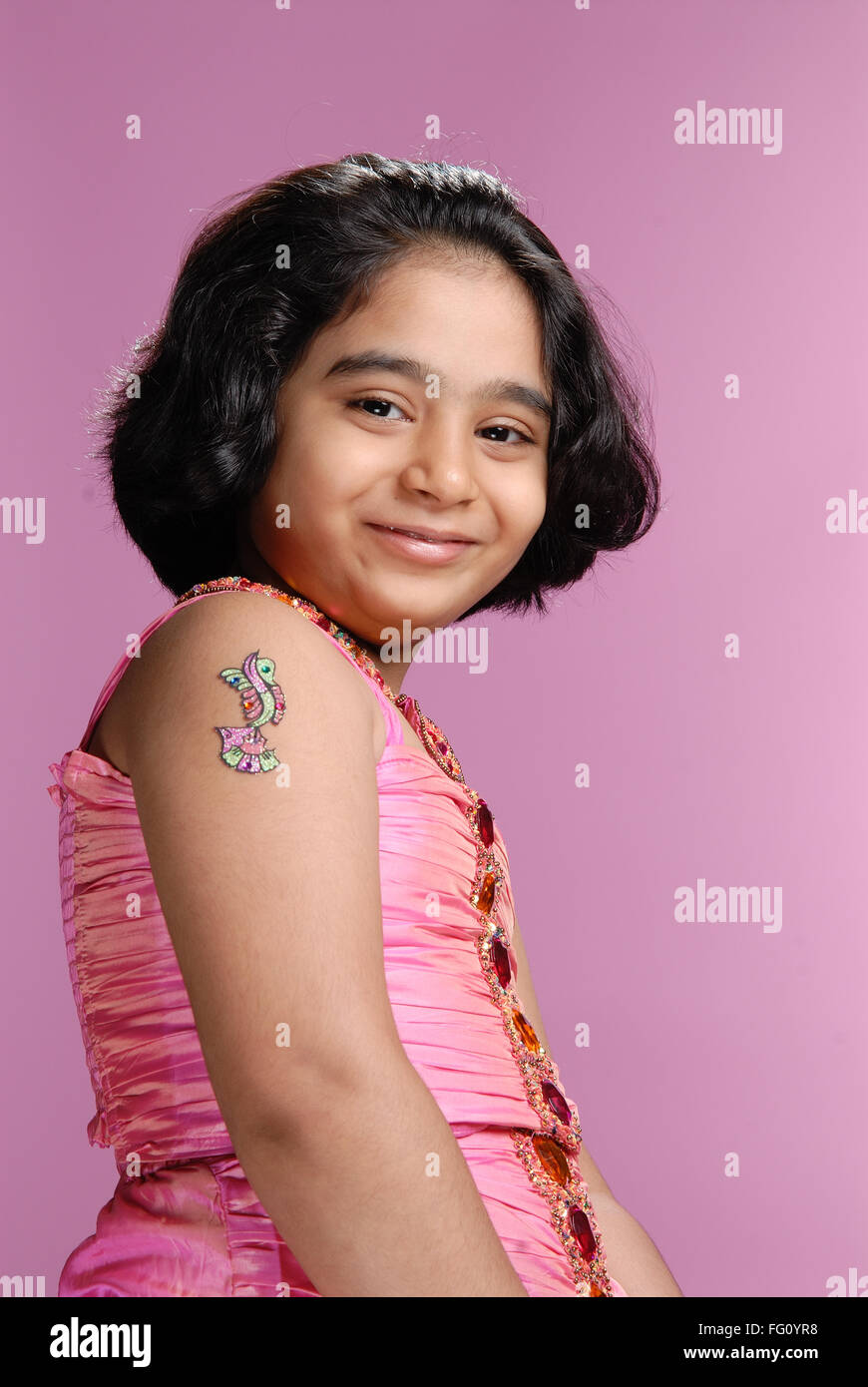 South Asian Indian ragazza sorridente signor# 719B Foto Stock