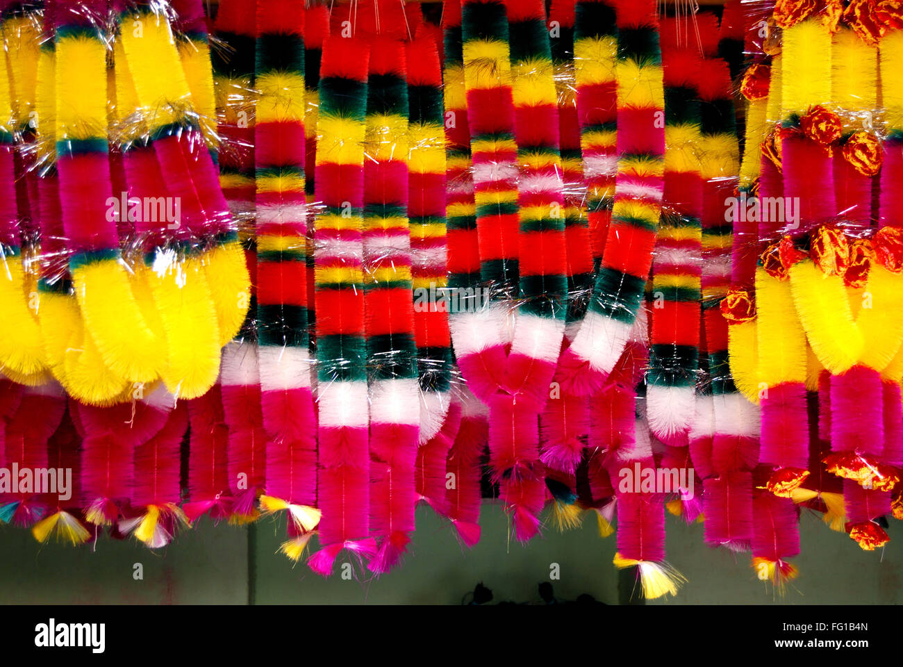 Silky ghirlande in forma definitiva per la vendita , Jodhpur , Rajasthan , India Foto Stock