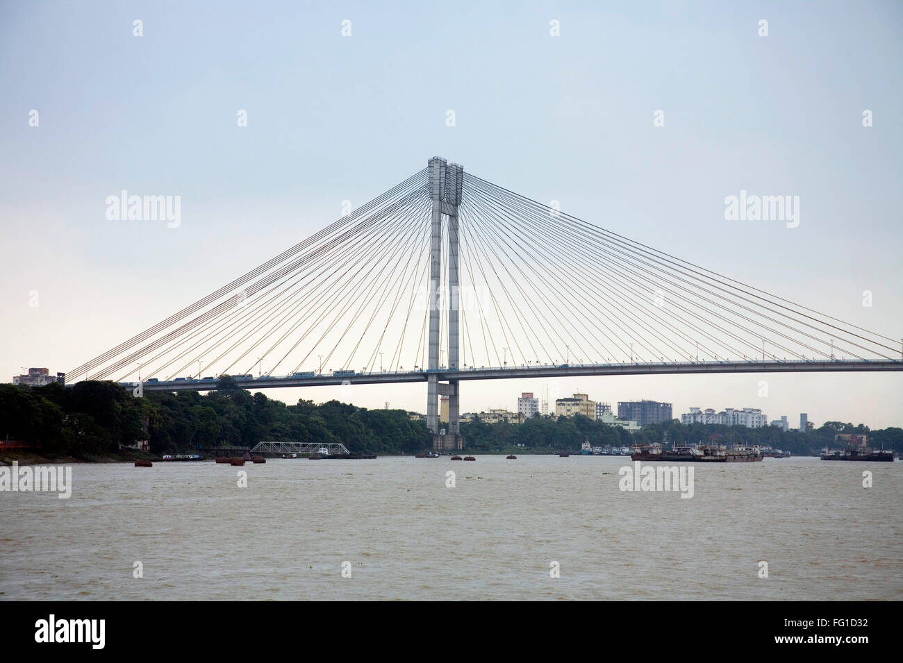 Setu Vidyasagar o seconda hooghly Bridge (ponte nuovo) , Calcutta Kolkata , West Bengal , India Foto Stock